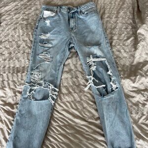 Distressed Light Blue Jeans